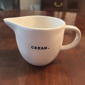 Rae Dunn Cream Bowl Pourer Server Typewriter Ceramic